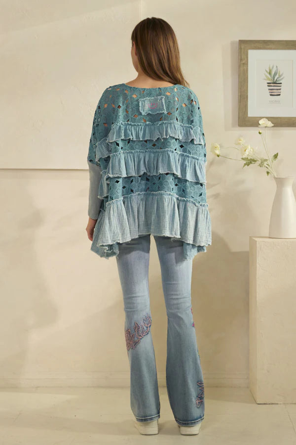 Ruffle Tier Poncho