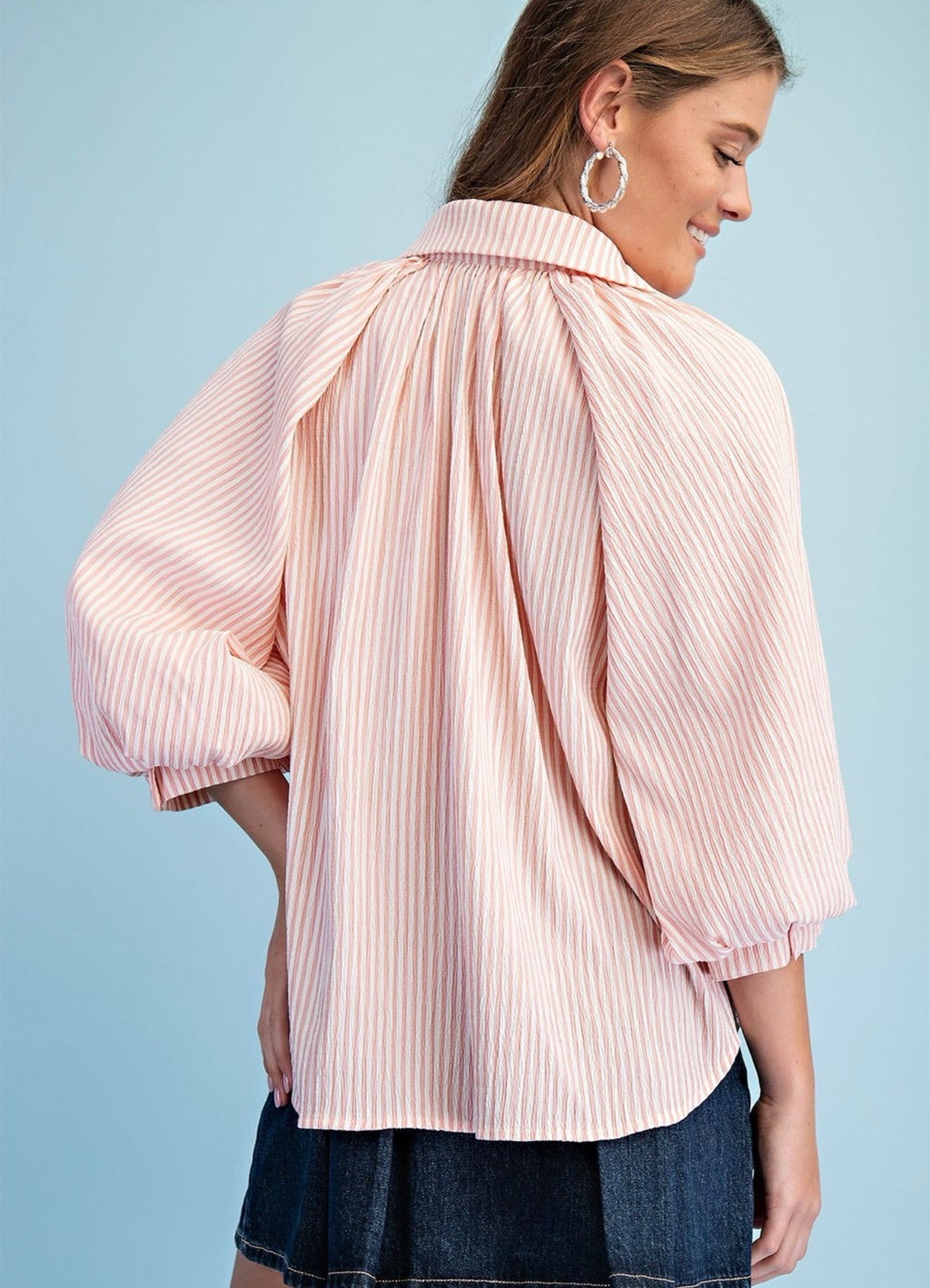 Striped Button Up Blouse