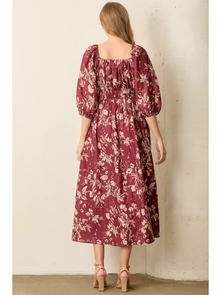 Floral Textured Print Dress