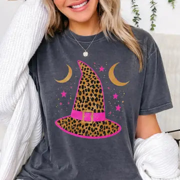 Leopard Witches Hat Graphic Tee