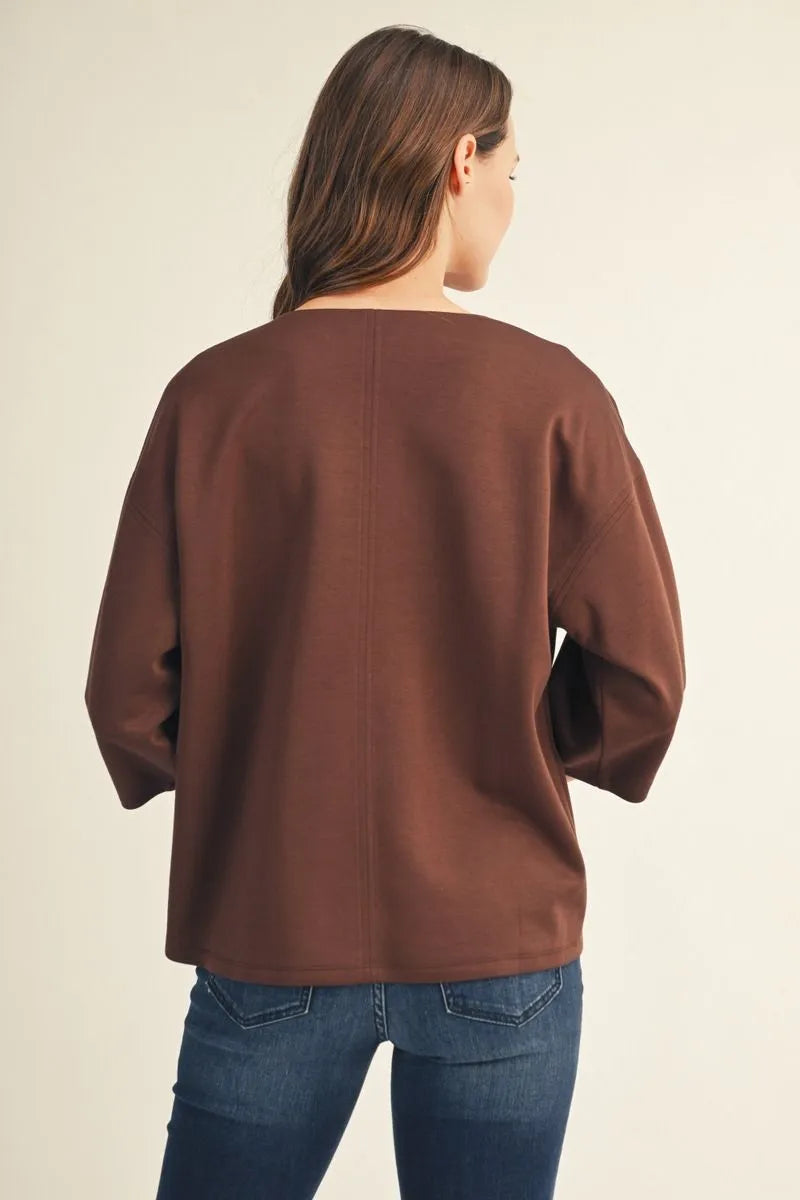 Scuba 3/4 Sleeve Top