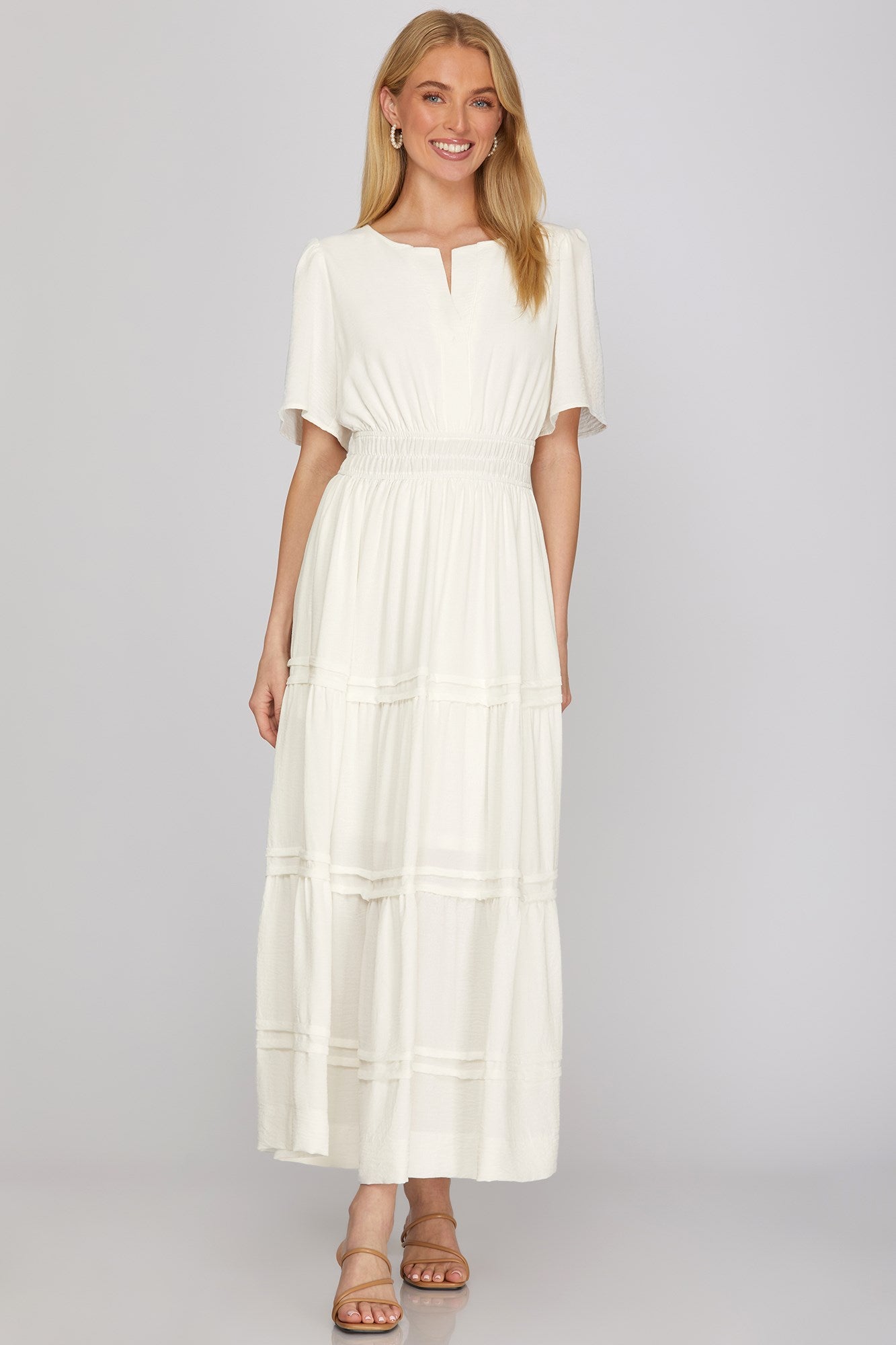 Smocked Tiered Maxi