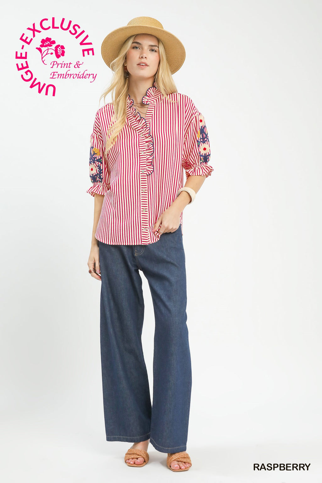 Raspberry Garden Ruffle Top