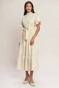 Ivory Ruffle Sleeve Dress