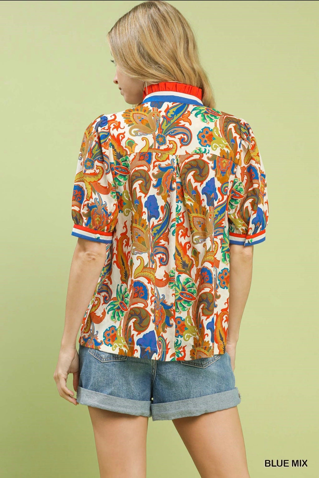Paisley Polo Top