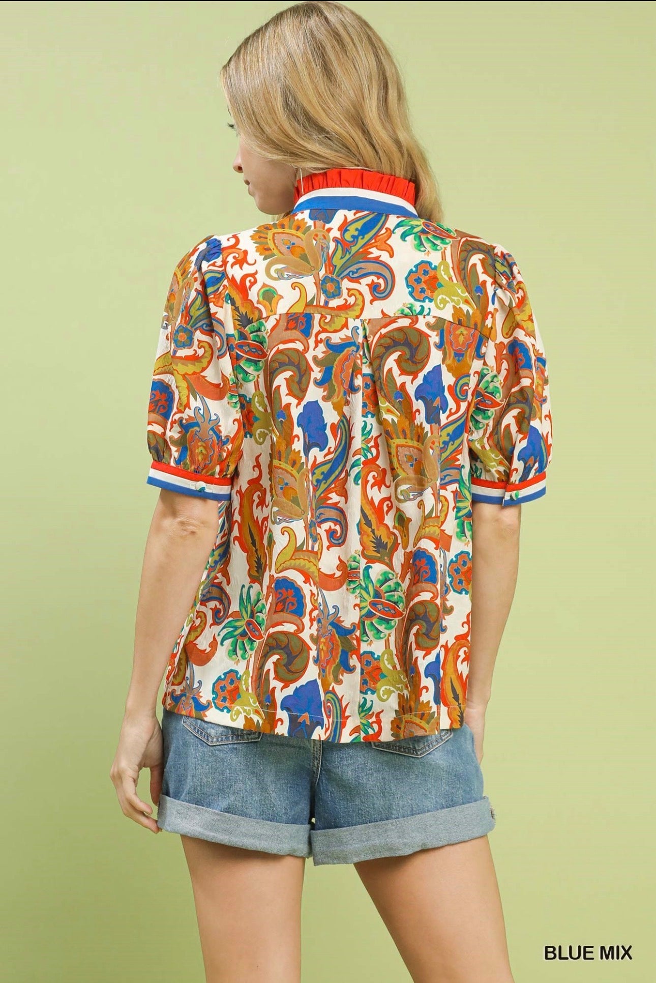 Paisley Polo Top