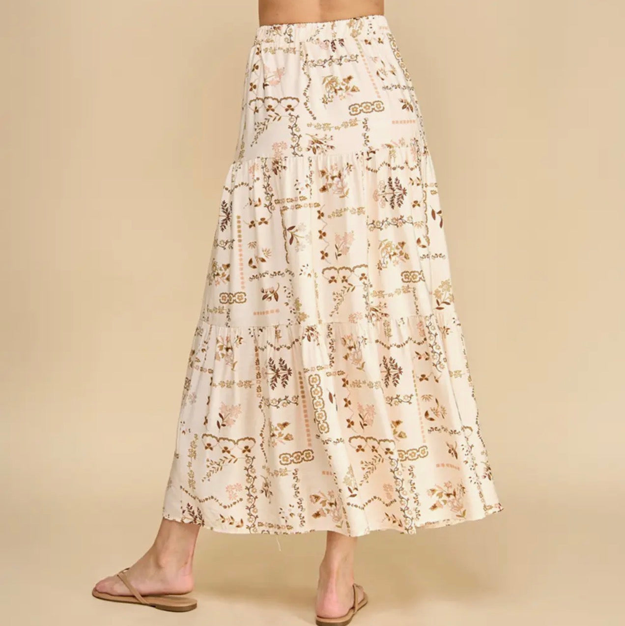 Floral Patchwork Tiered Maxi