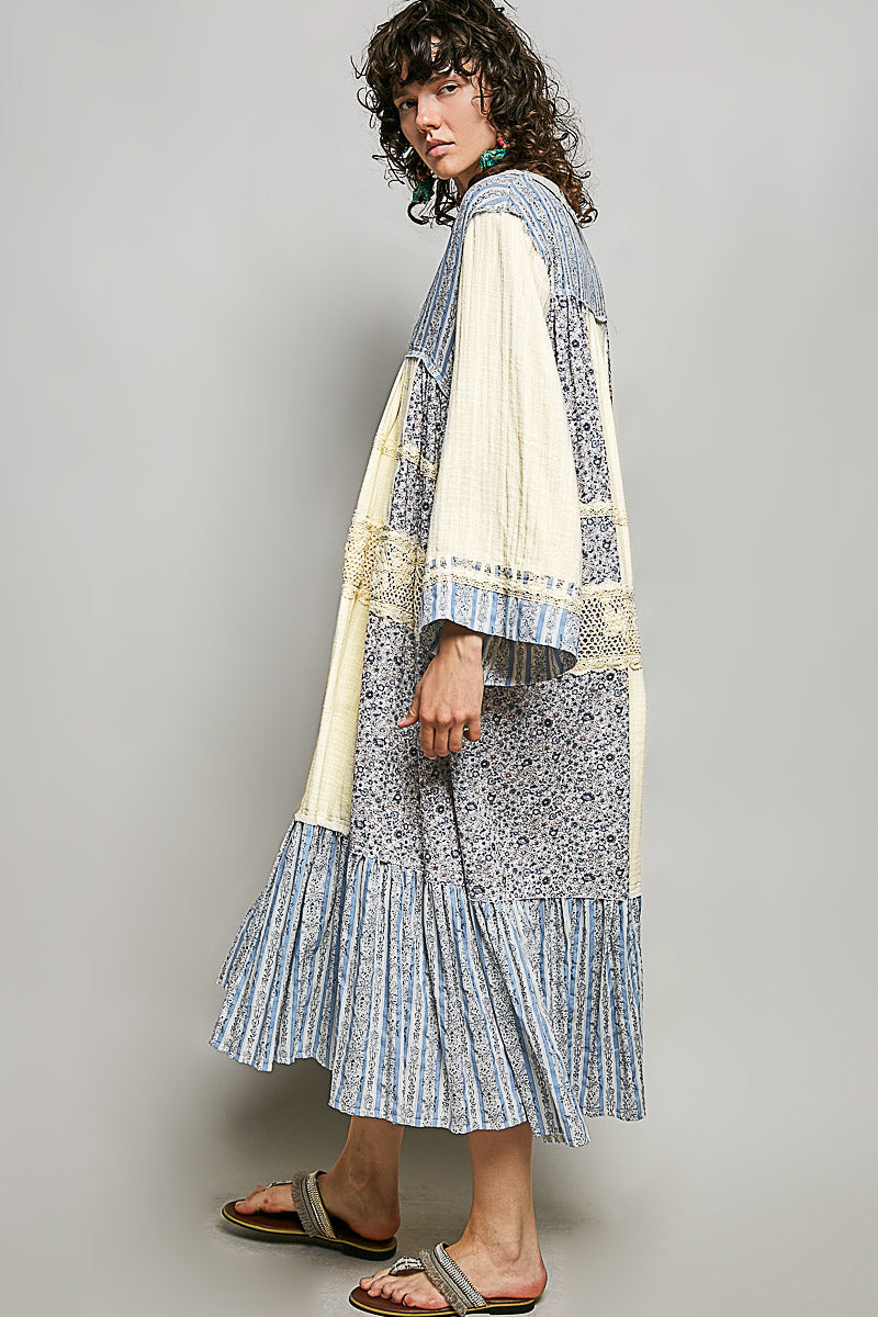 Indigo Prairie Patchwork Dress
