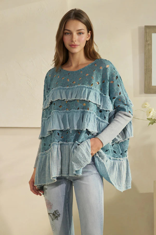 Ruffle Tier Poncho