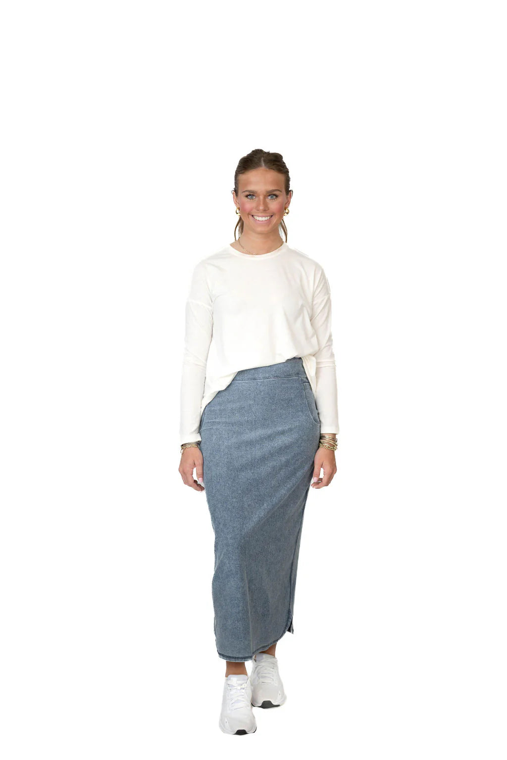 Snoga Flex Denim Maxi Skirt