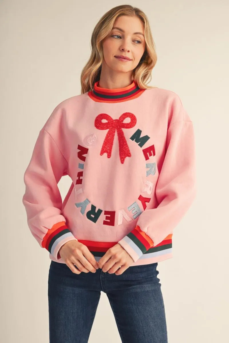 Merry Everything Mock Neck Pullover