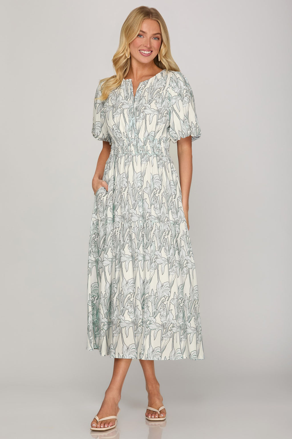 Iris Garden Midi Dress