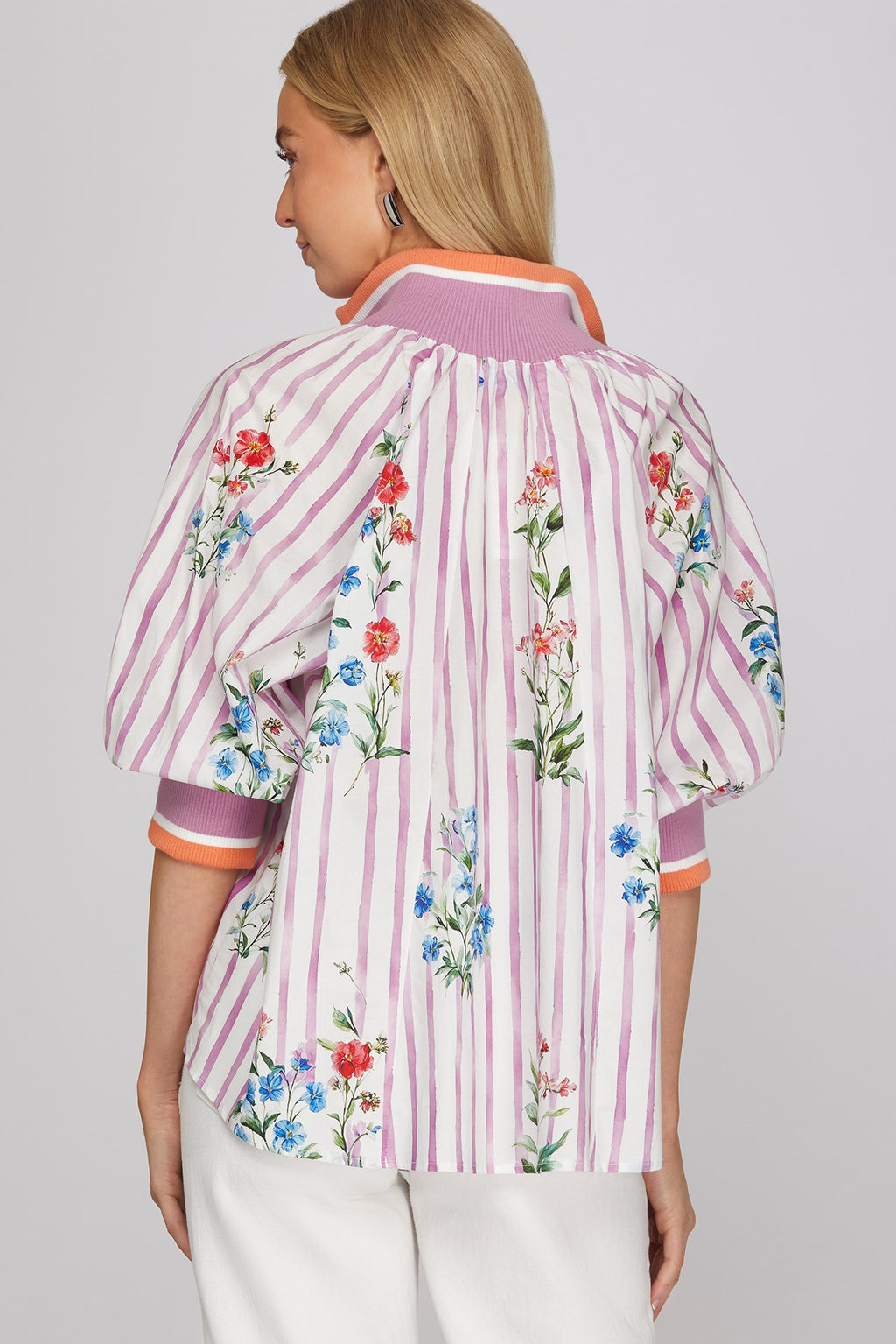 Garden Party Half-Zip Blouse