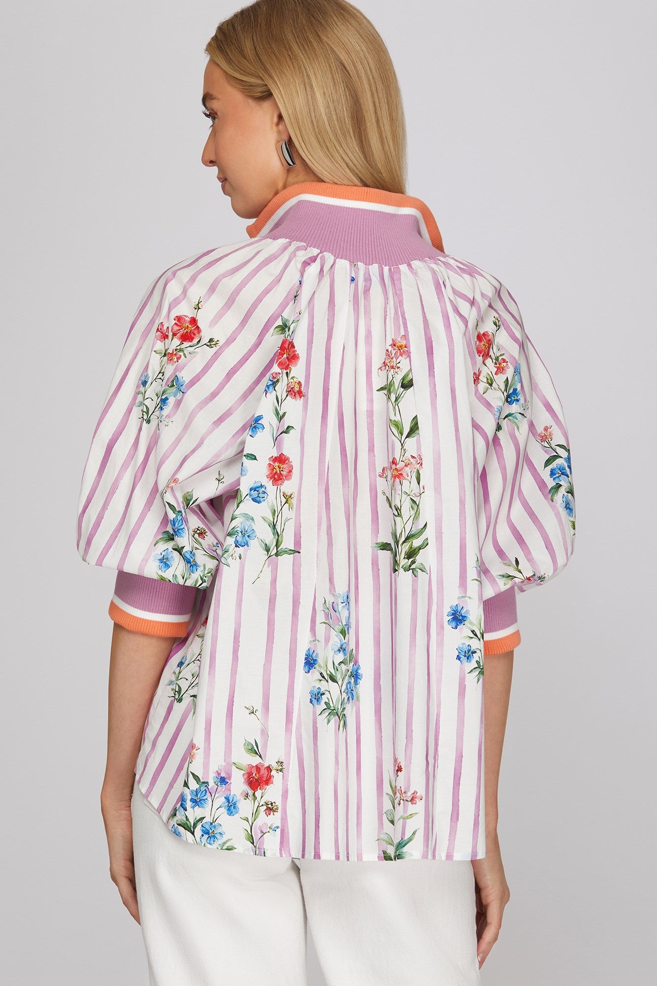 Garden Party Half-Zip Blouse