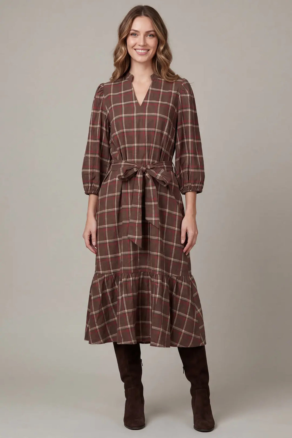 Plaid Lane Midi Dress