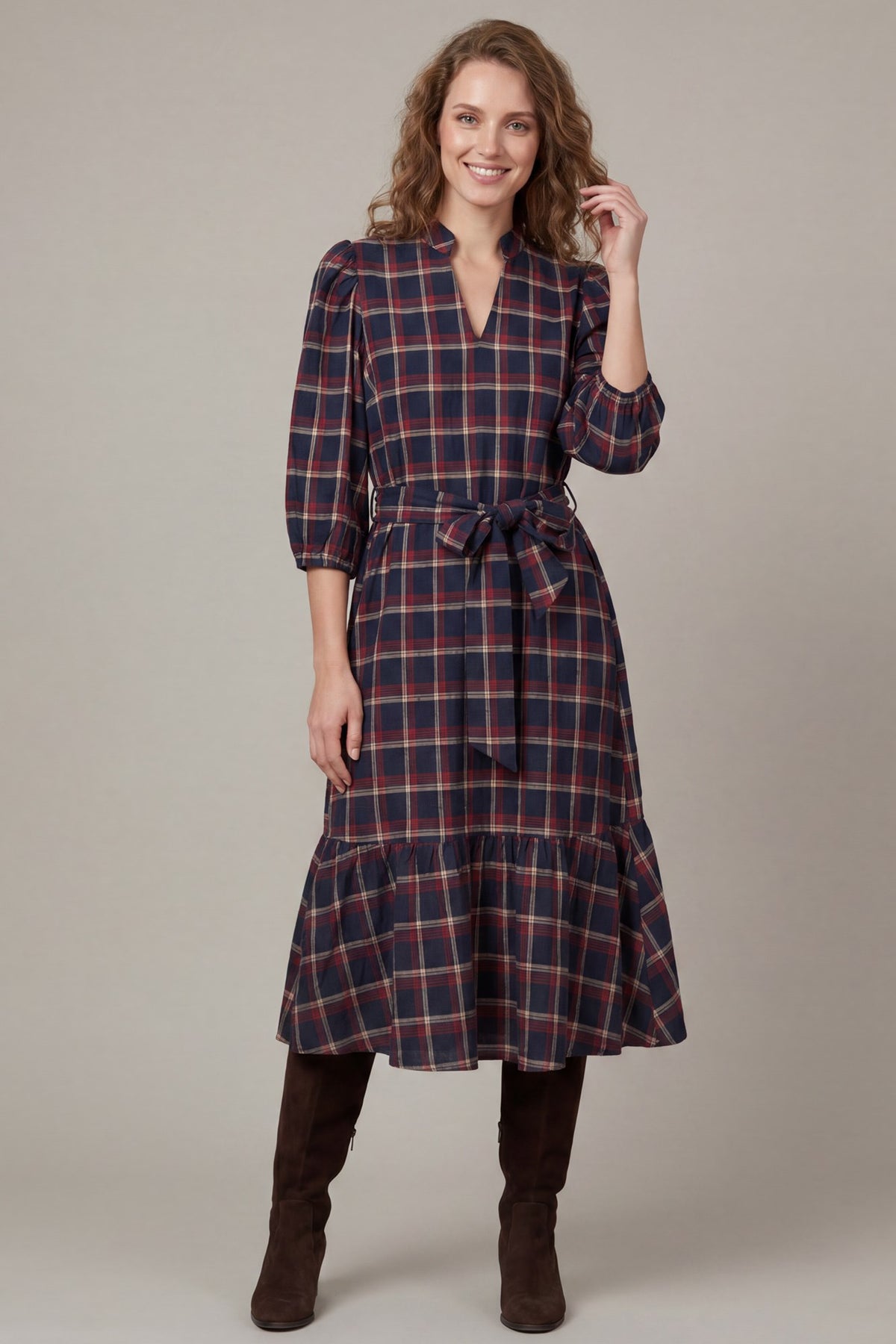 Plaid Lane Midi Dress