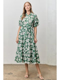 Floral Print Puff Sleeve Dress
