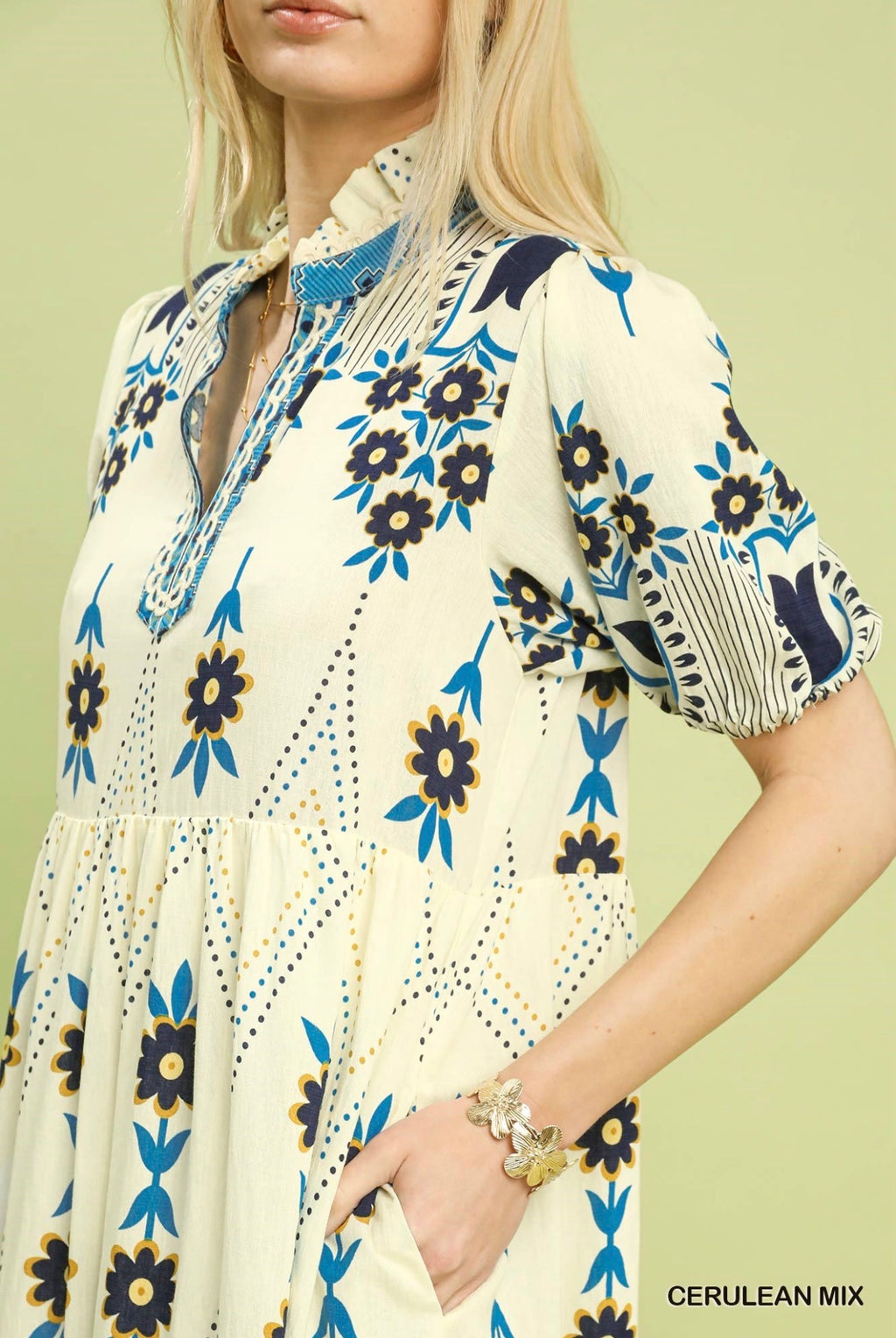 Provence Print Midi Dress