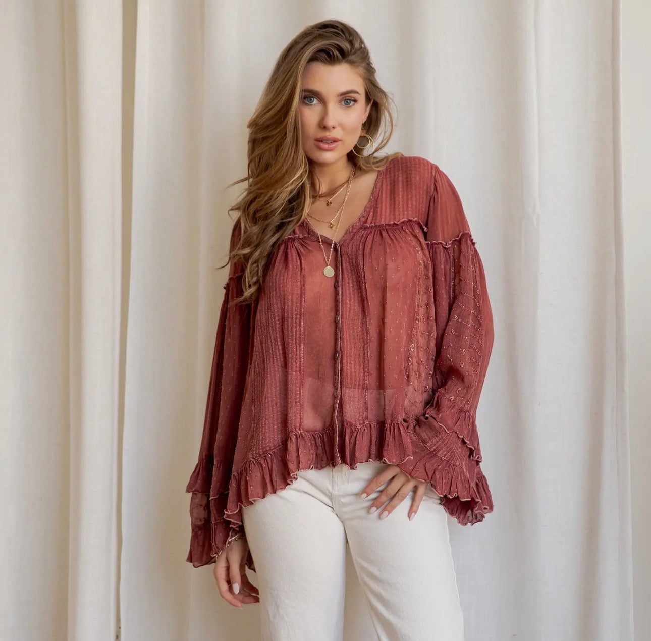 Dreamy Sheer Ruffle Top