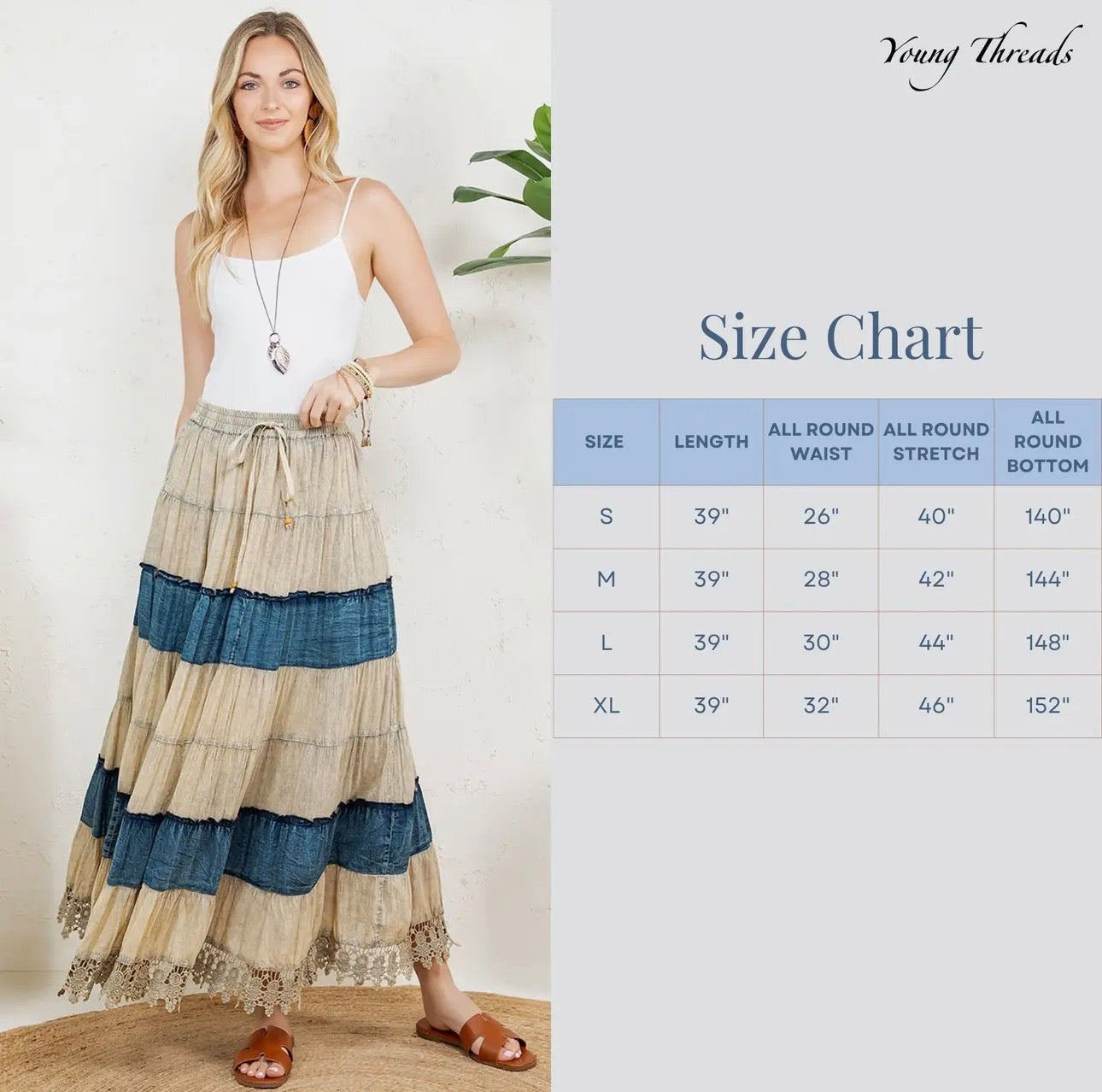 Denim Drift Maxi Skirt
