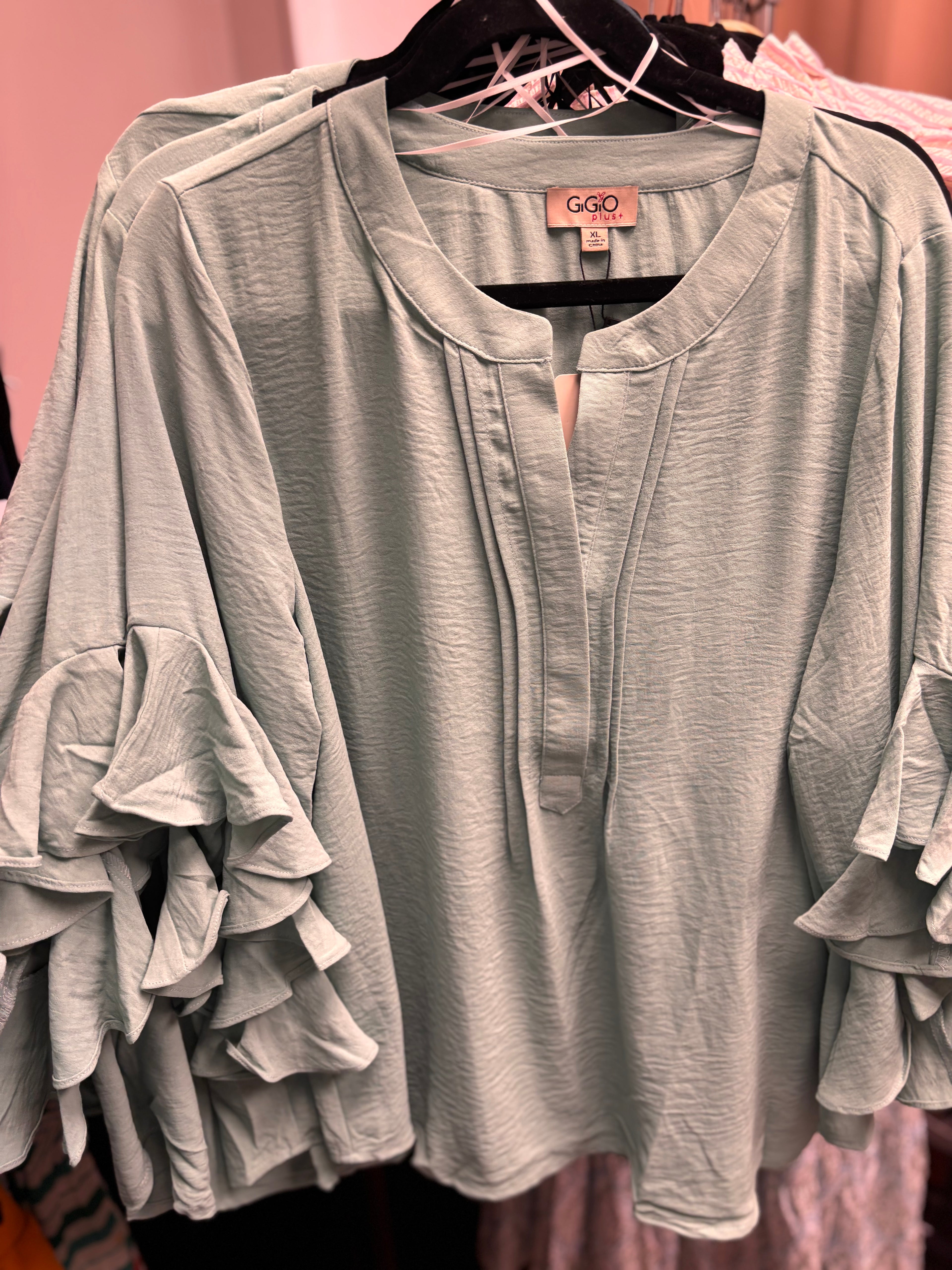 Curvy Cascading Sleeve Top
