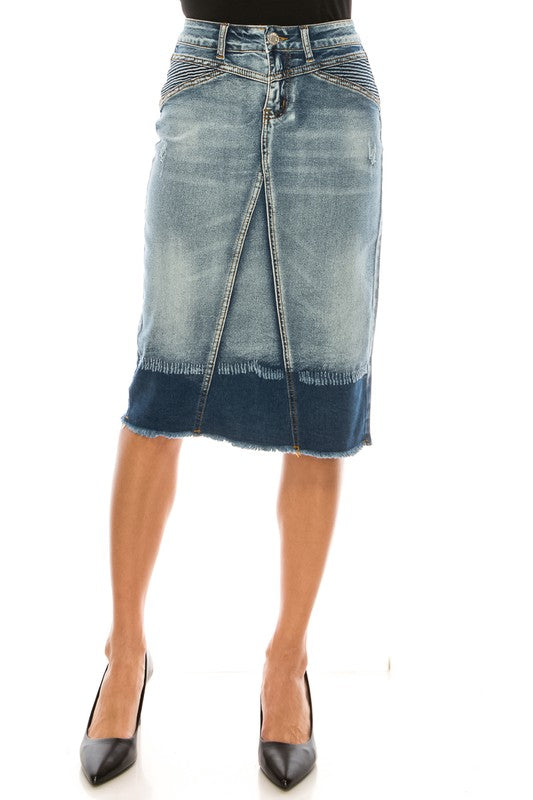 Blush Wash Denim Skirt