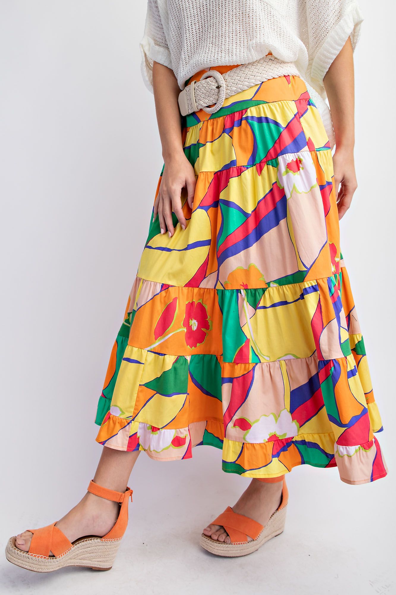 Painted Bloom Tiered Skirt