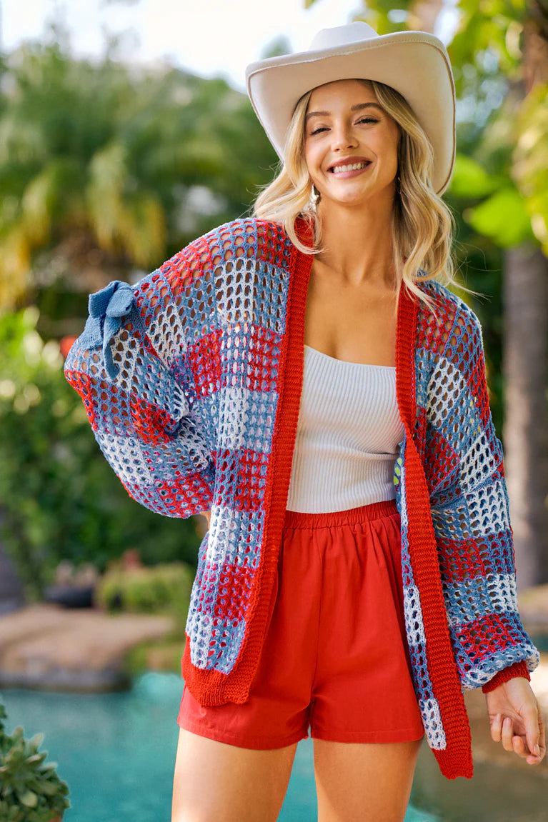 4th of July Checker Board Cardigan