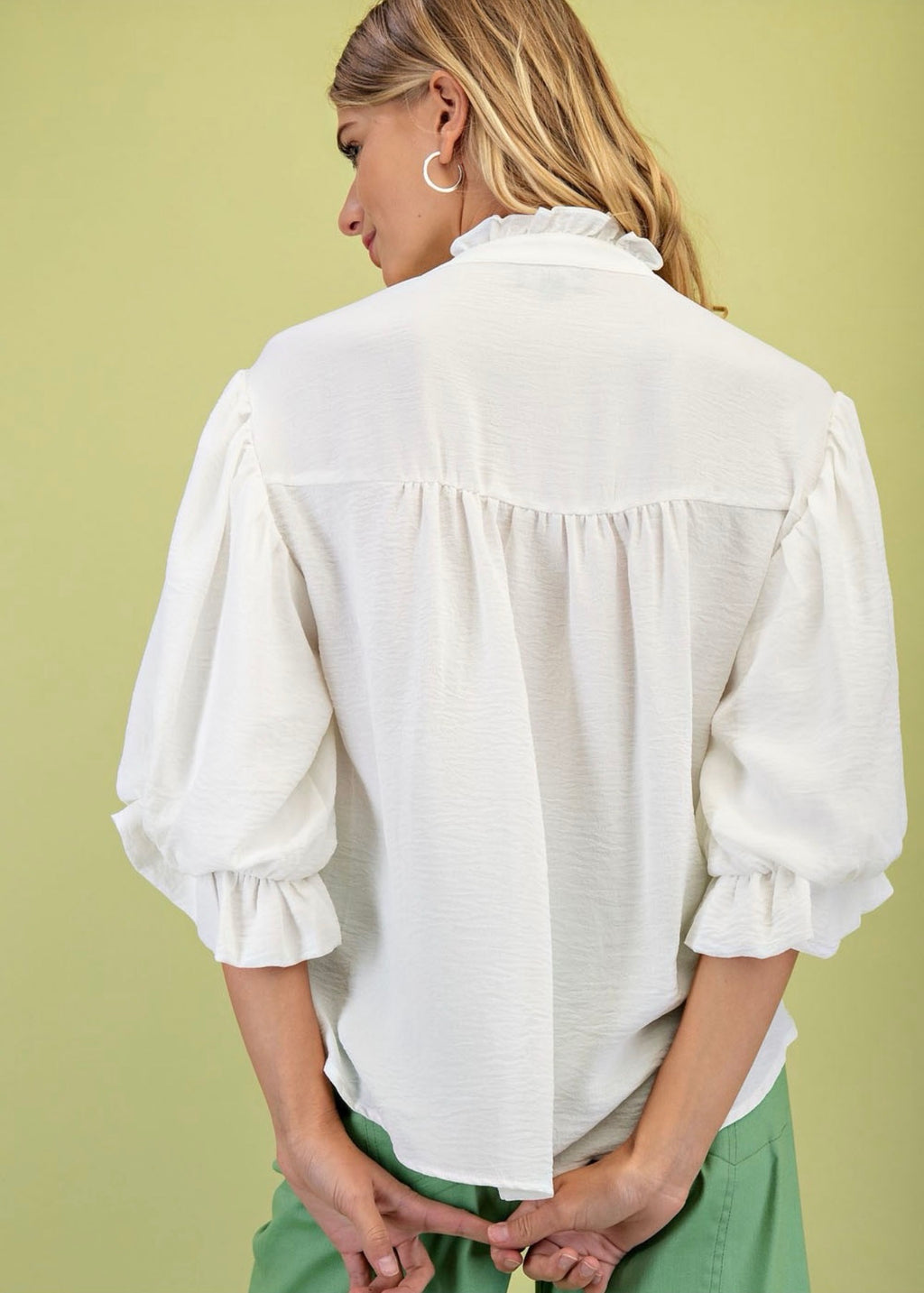 Curvy Solid Color Blouse