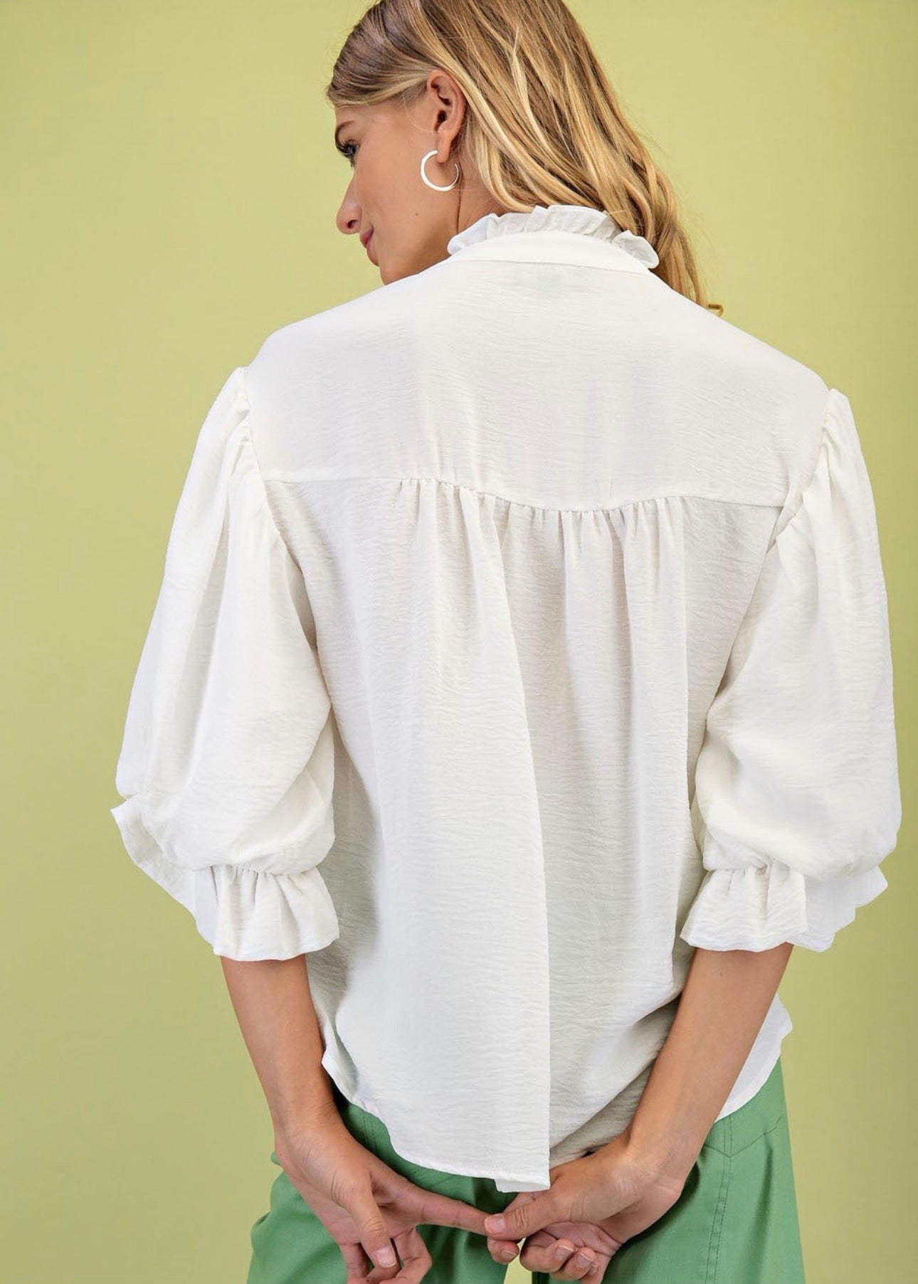 Curvy Solid Color Blouse
