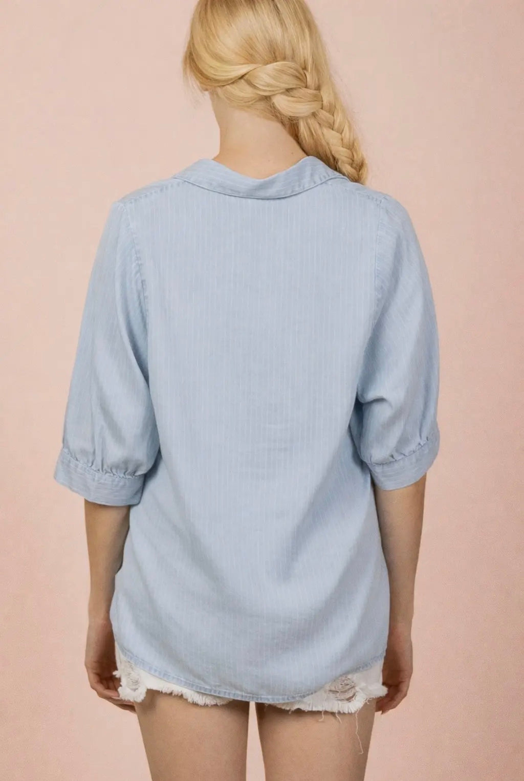 Pinstriped Denim Shirt