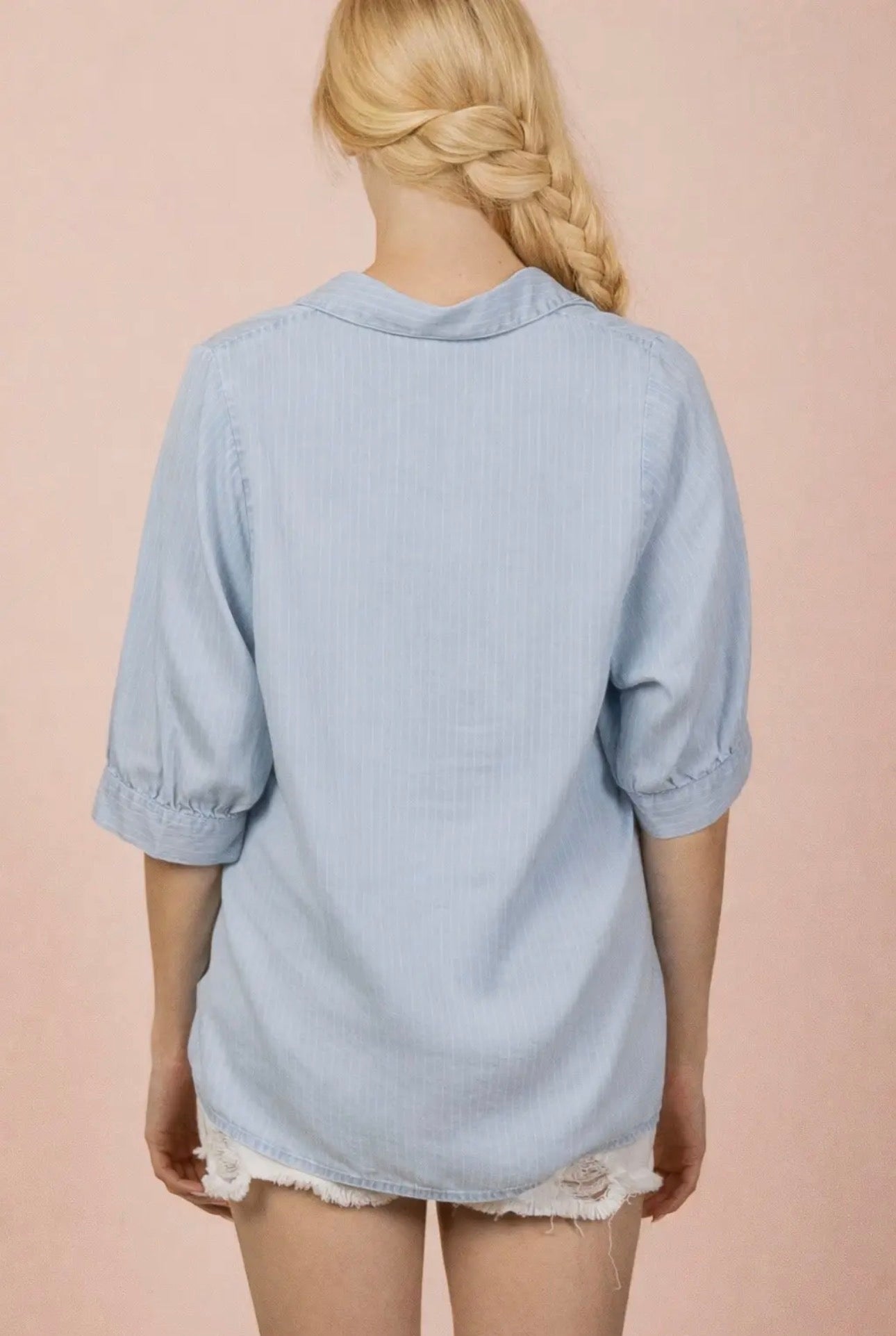Pinstriped Denim Shirt