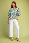 Tie-Front Botanical Top