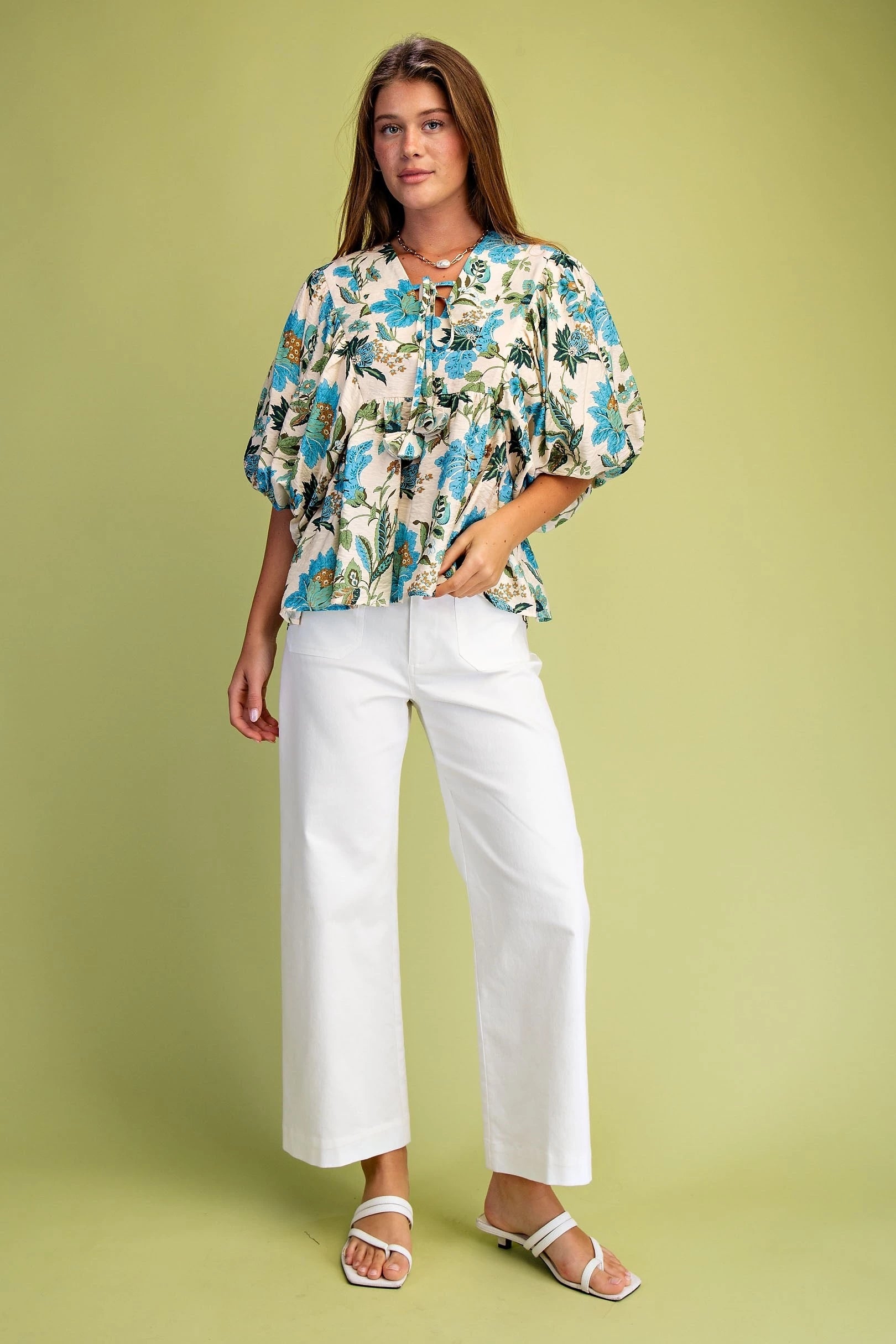 Tie-Front Botanical Top