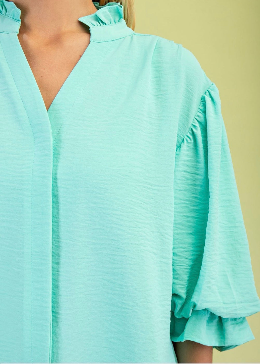 Curvy Solid Color Blouse