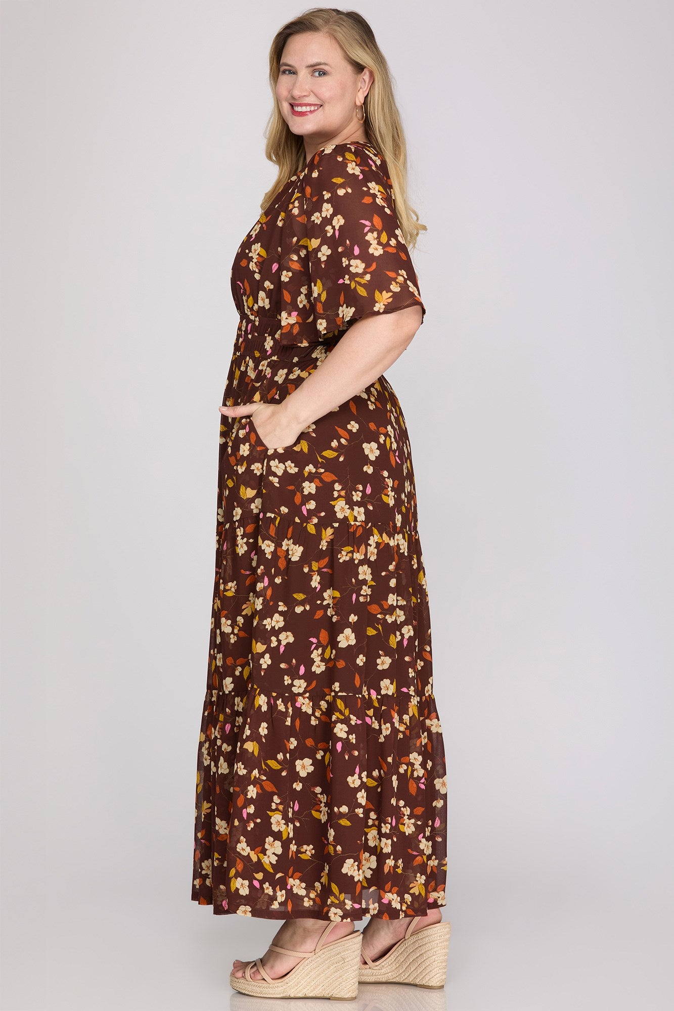 Curvy Forest Bloom Dress