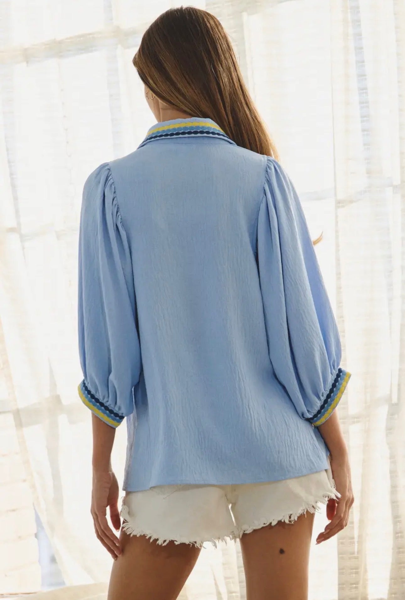 Embroidered Collared Blouse