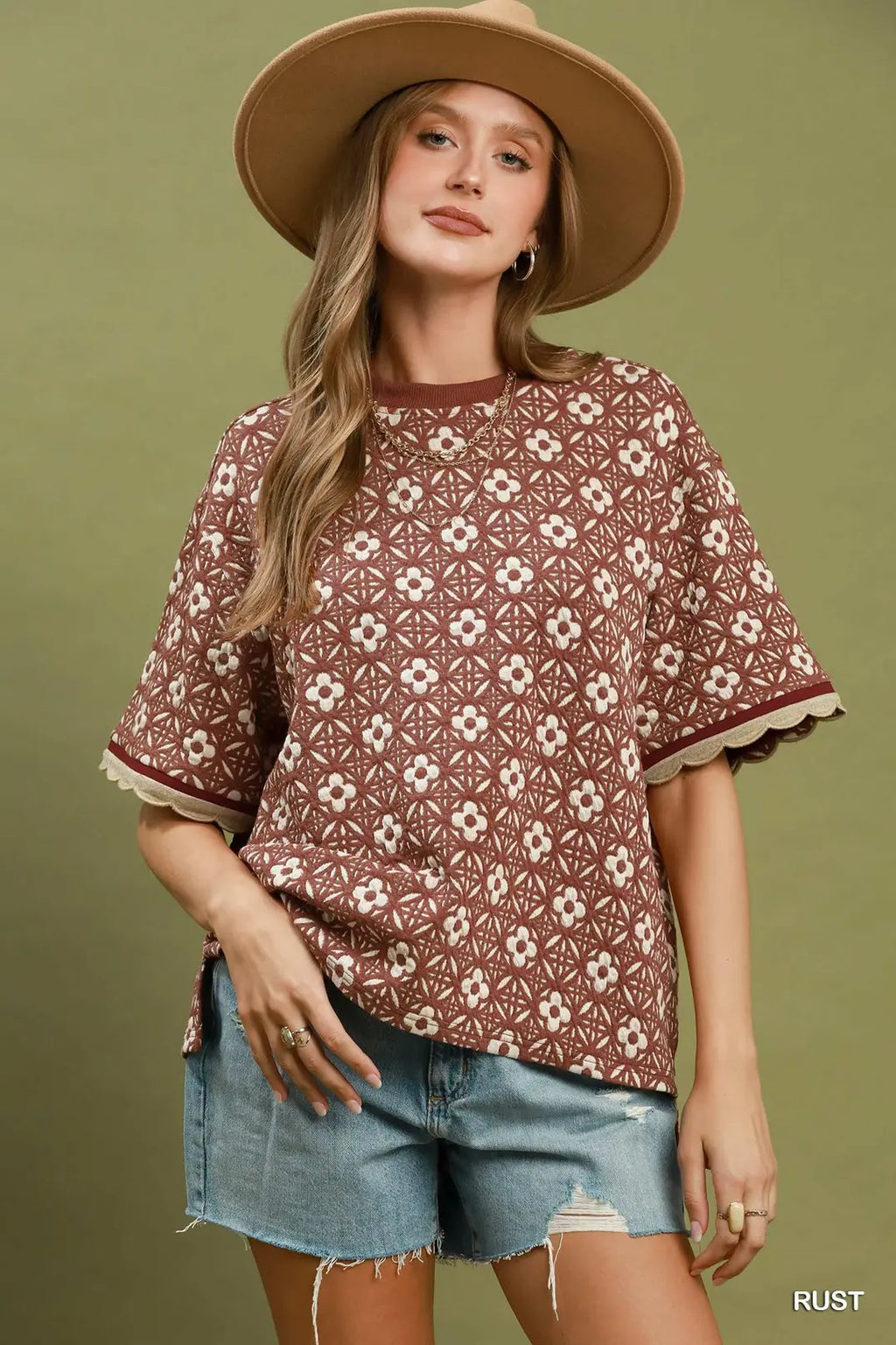 Jacquard Print Top