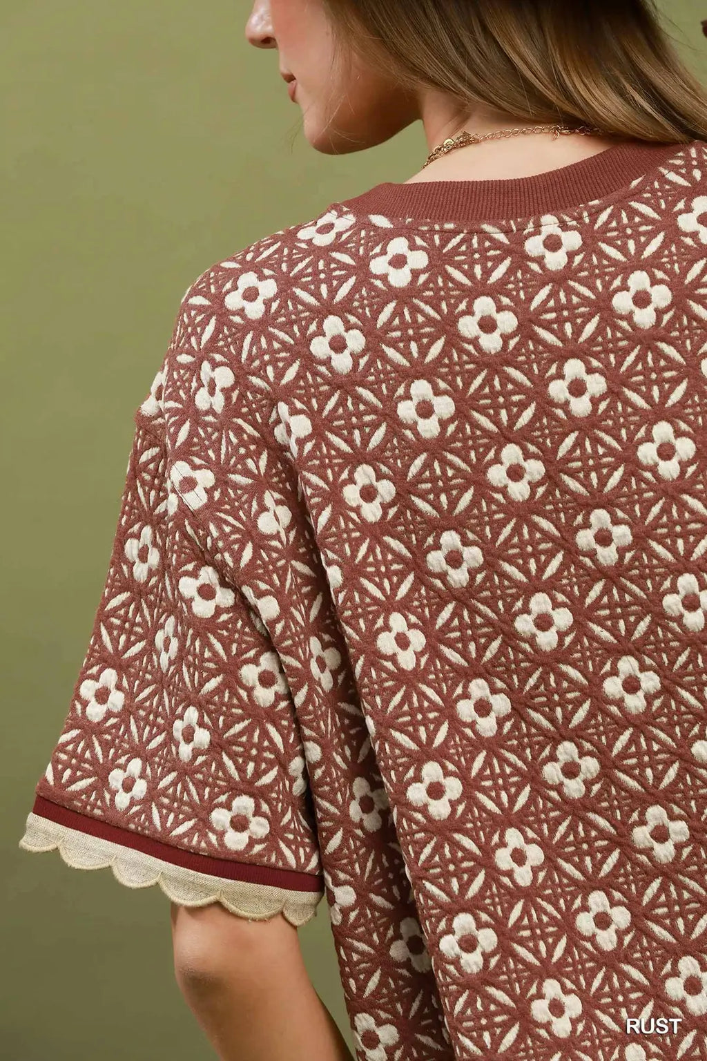 Jacquard Print Top