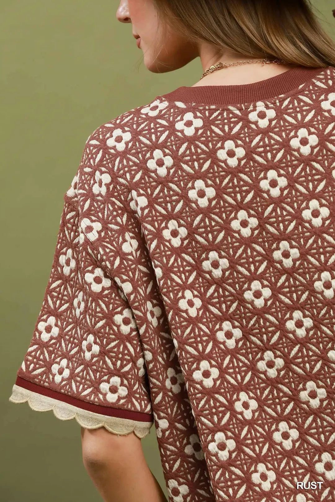 Jacquard Print Top