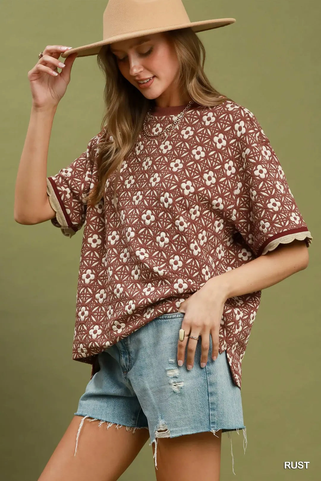 Jacquard Print Top