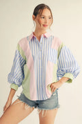 Curvy Stripe Remix Blouse
