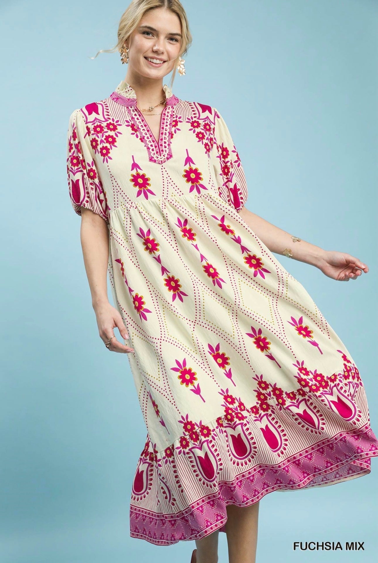 Provence Print Midi Dress