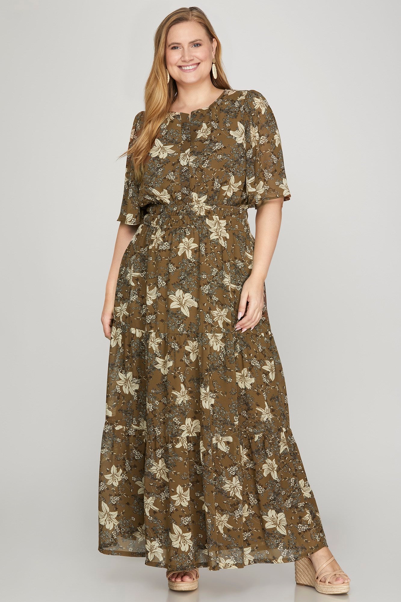 Curvy Enchanted Lily Flutter Dress