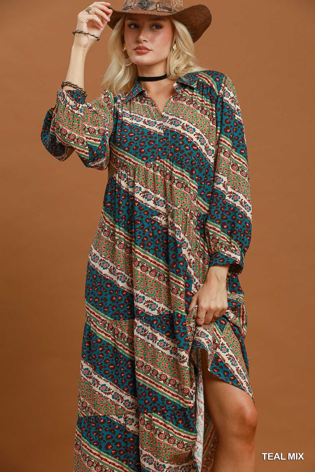 Turquoise Trails Midi Dress