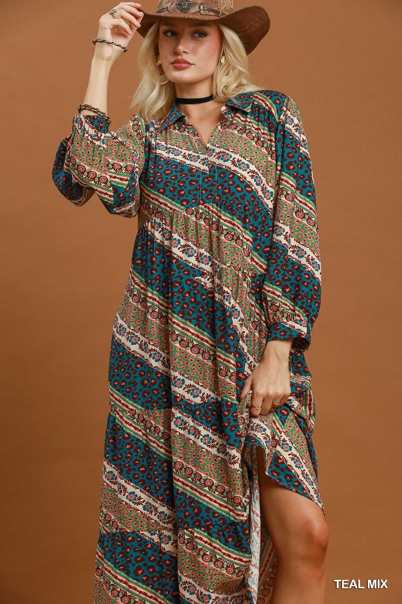 Turquoise Trails Midi Dress