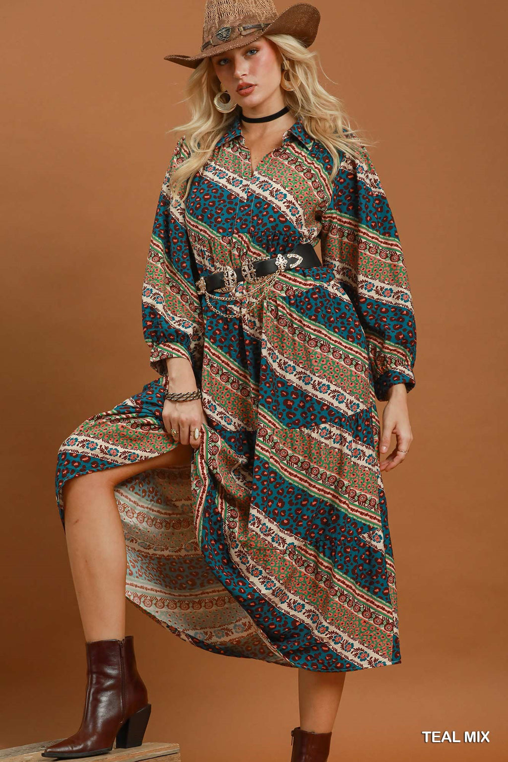 Turquoise Trails Midi Dress