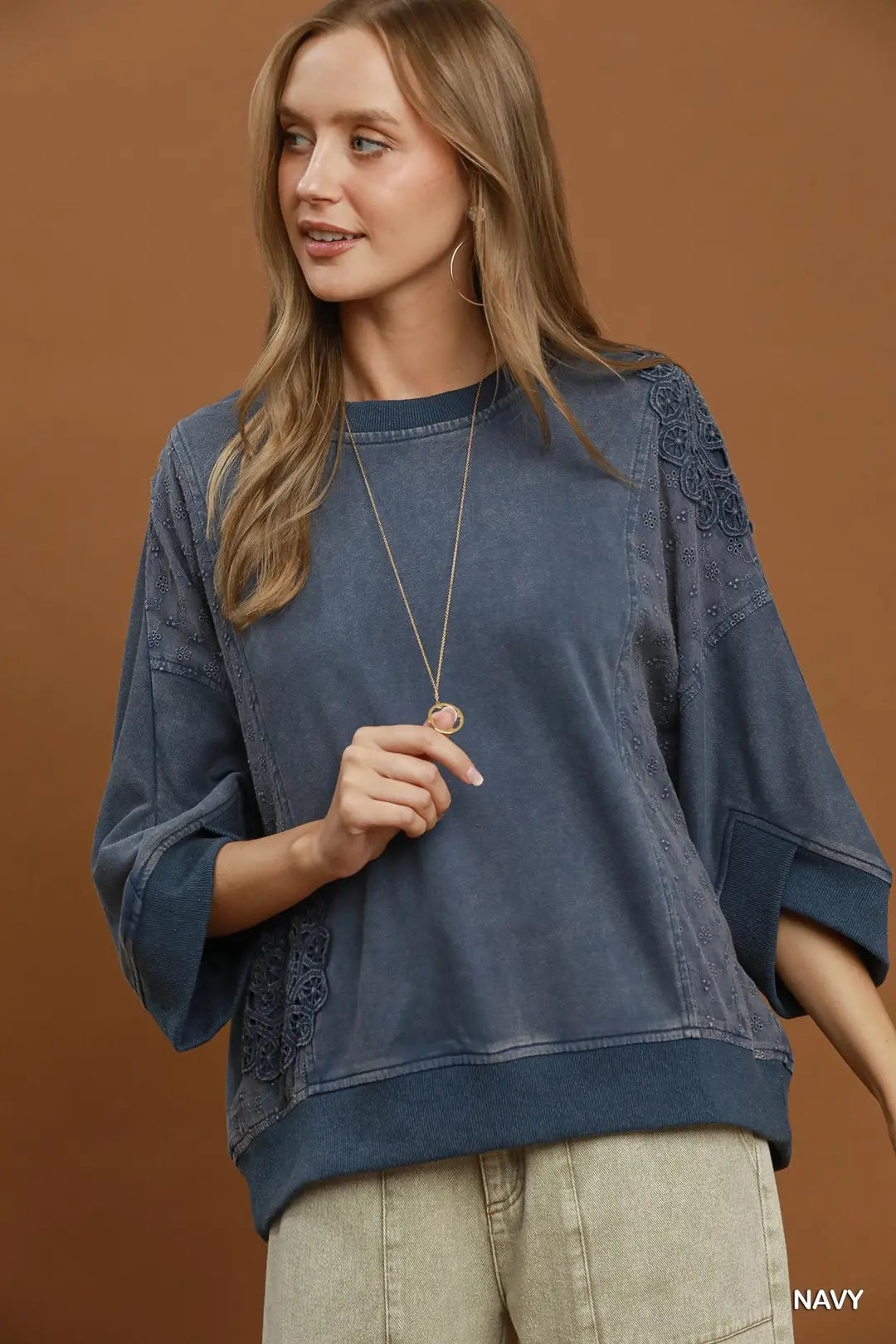 Washed Lace Pullover