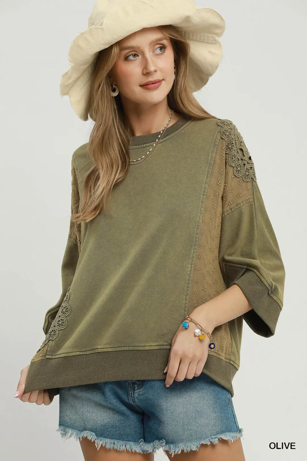Washed Lace Pullover