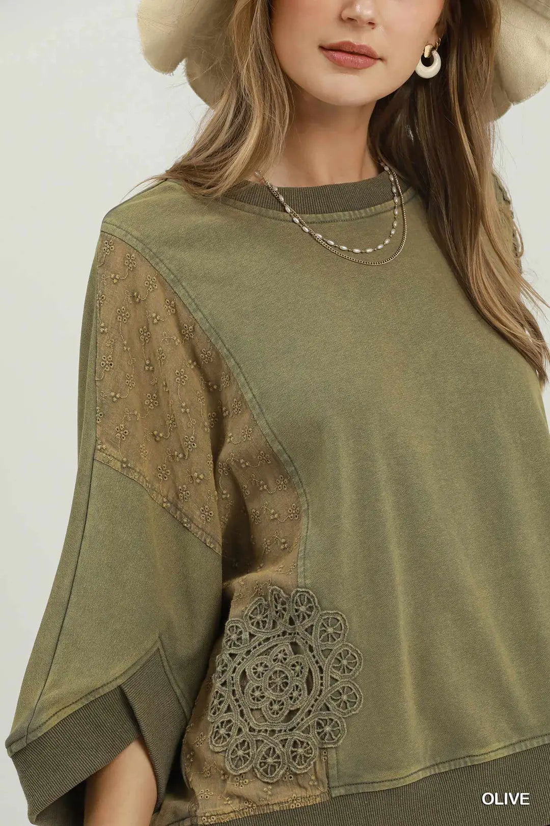 Washed Lace Pullover